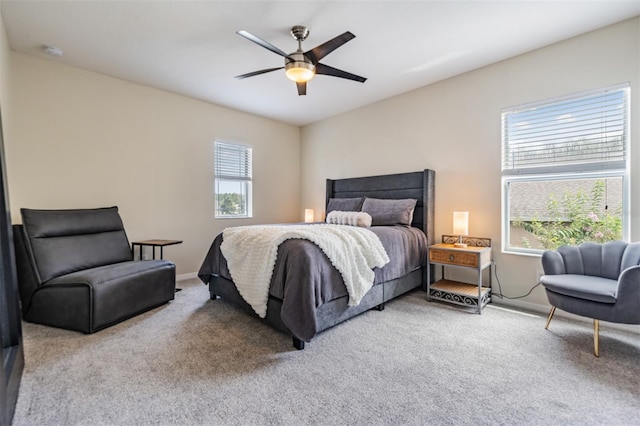 19308 Sunset Bay Dr, Land O Lakes, FL 34638 - carpeted bedroom featuring a ceiling fan and baseboards