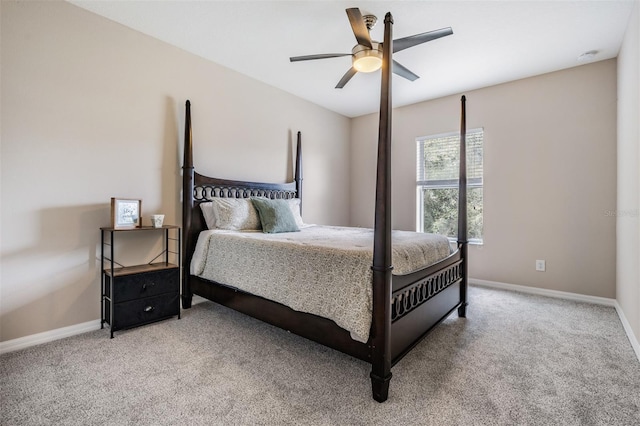 19308 Sunset Bay Dr, Land O Lakes, FL 34638 - bedroom with carpet, baseboards, and ceiling fan