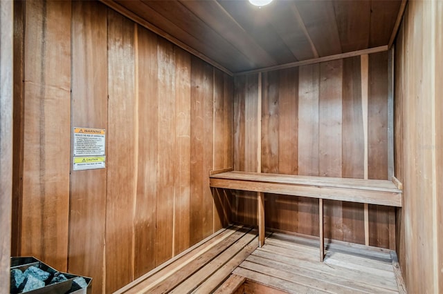 view of sauna