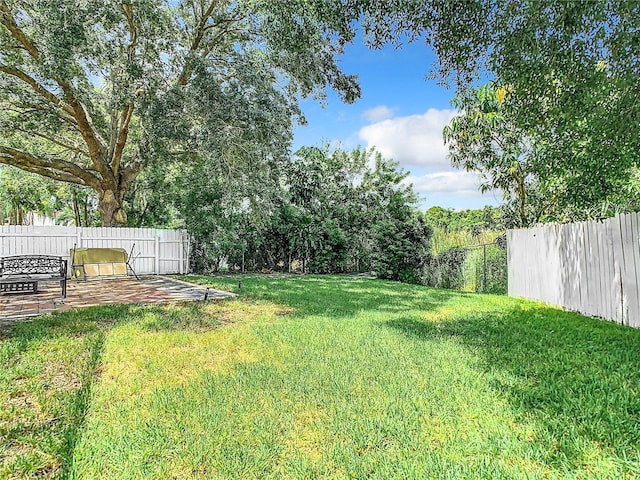 view of yard with a patio