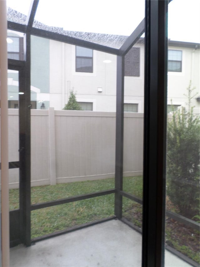 view of unfurnished sunroom