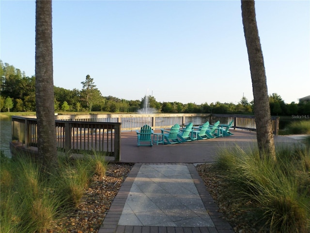 view of dock area