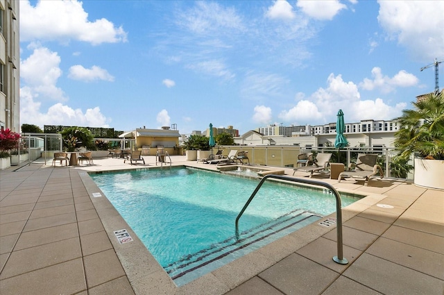 view of pool with a patio area