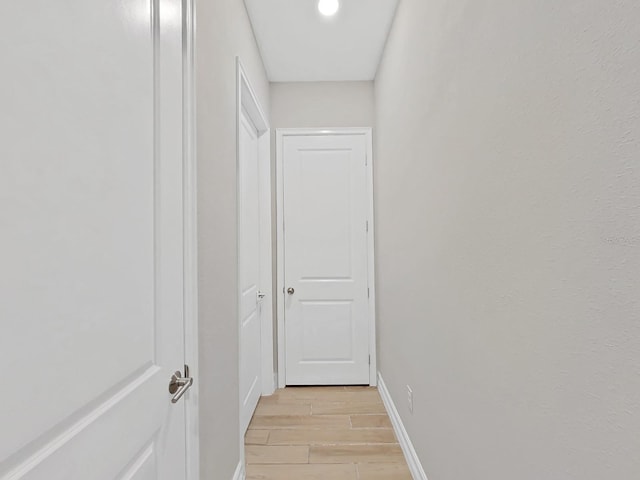 hall featuring light wood-type flooring