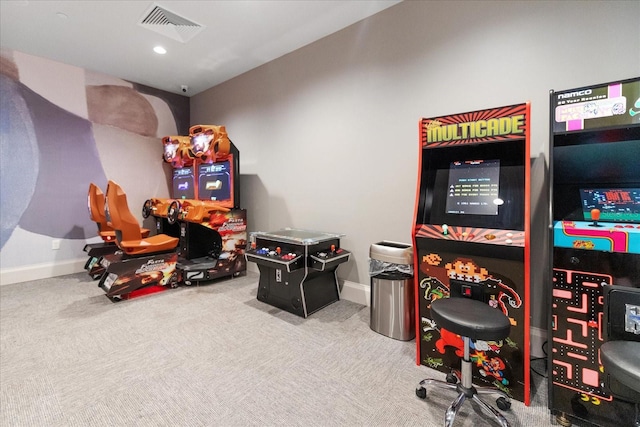 recreation room featuring carpet floors