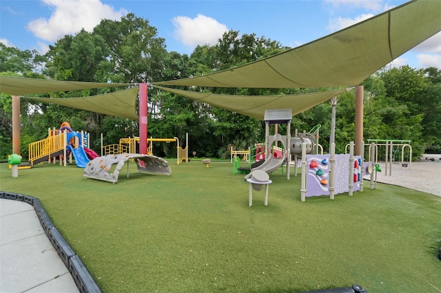 view of playground with a yard