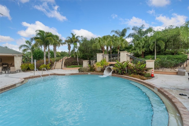 view of pool with a patio area