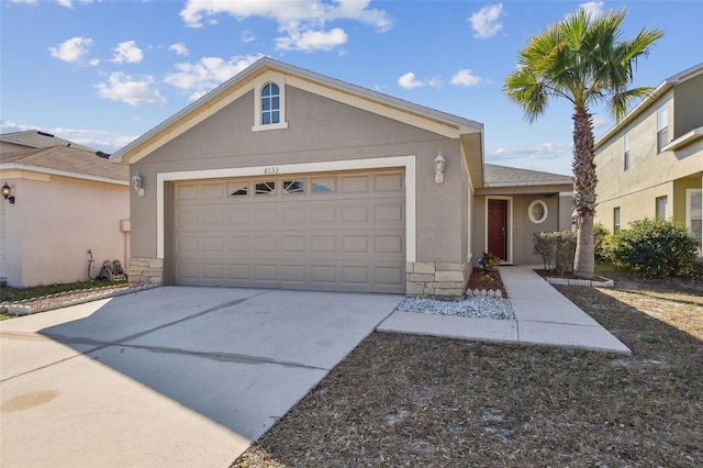 view of front of house with a garage