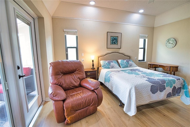 bedroom featuring light hardwood / wood-style floors