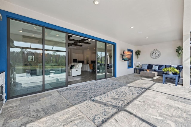 view of patio featuring an outdoor living space