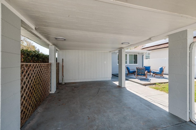 view of patio with a carport