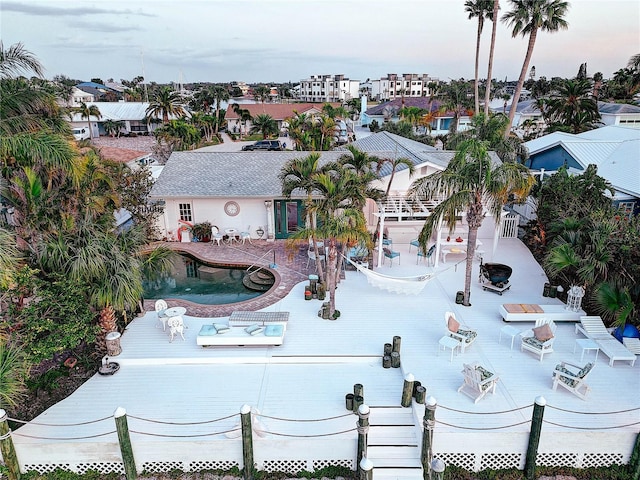 drone / aerial view with a residential view