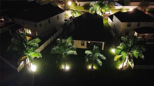 view of aerial view at twilight