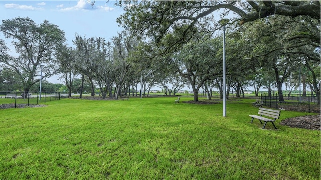 view of yard with fence