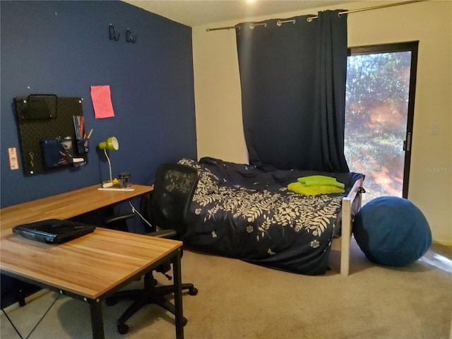 bedroom featuring carpet flooring