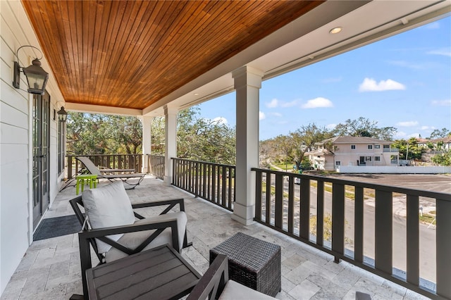 balcony featuring a residential view