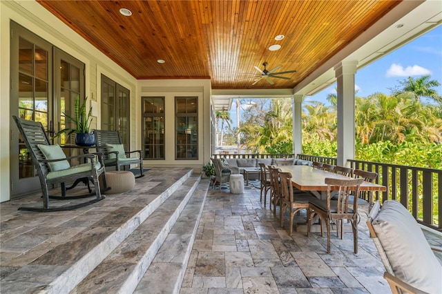 view of patio / terrace with an outdoor hangout area and ceiling fan