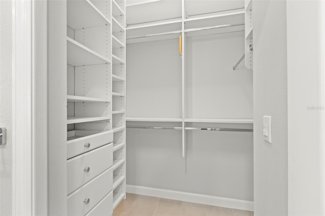 view of walk in closet