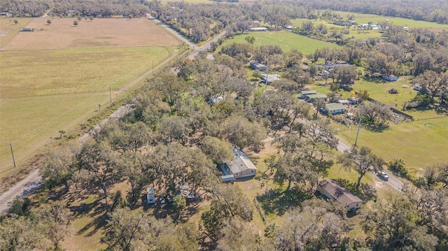 aerial view with a rural view