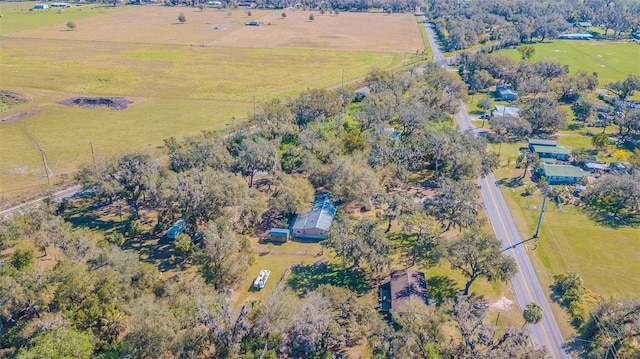 aerial view with a rural view