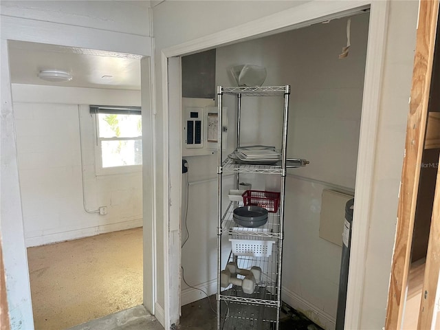 bathroom featuring electric panel