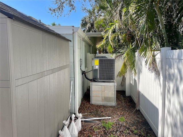 view of home's exterior featuring central AC unit