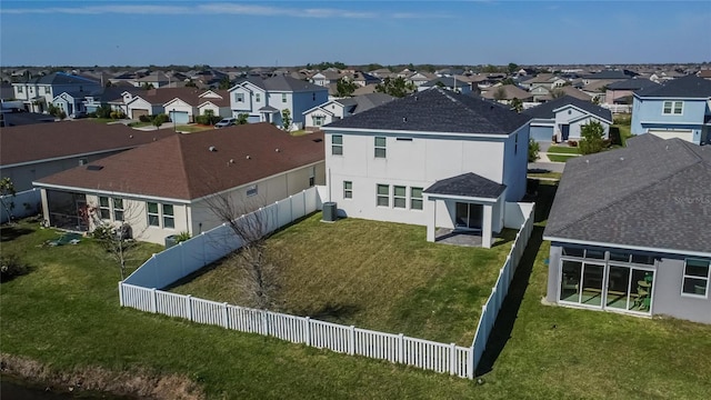 bird's eye view with a residential view