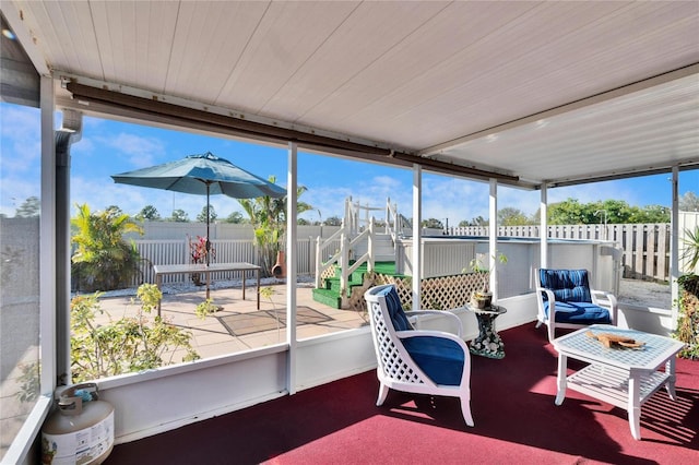 view of sunroom