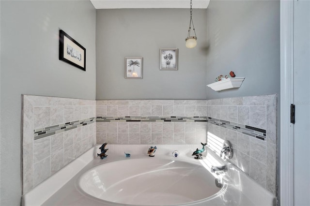 bathroom with a washtub