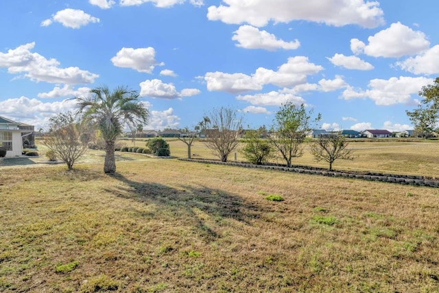 view of yard with a rural view