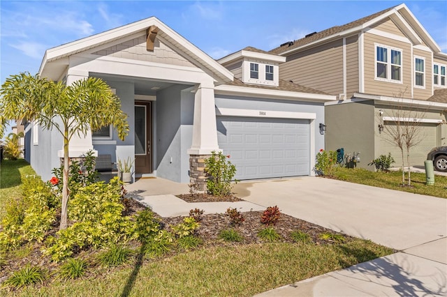 view of front of house with a garage