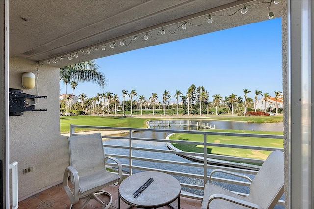 balcony with a water view