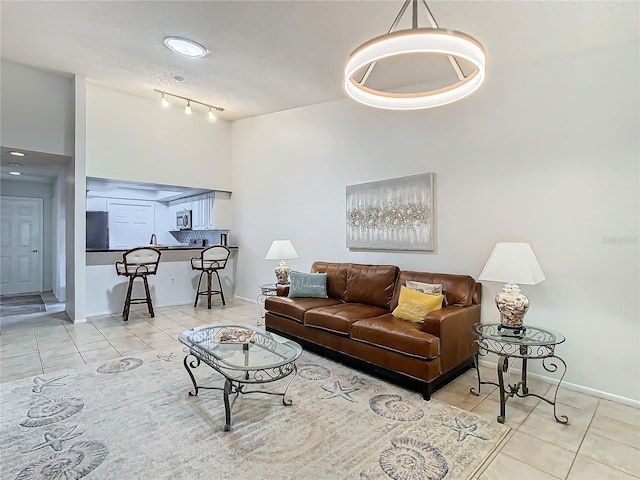 view of tiled living room