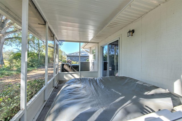 view of unfurnished sunroom