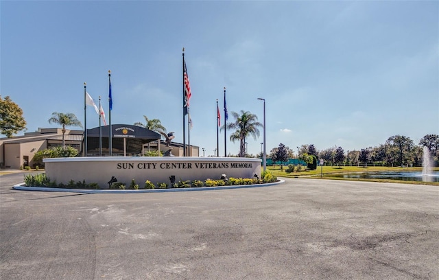 view of community sign