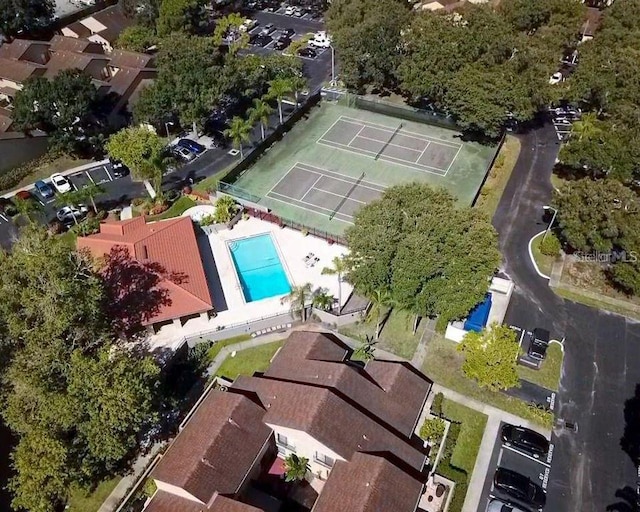 drone / aerial view with a residential view