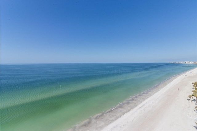 property view of water featuring a view of the beach