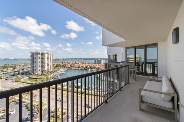 balcony with a water view