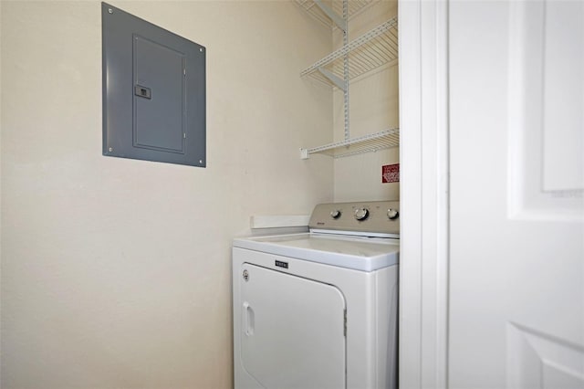 laundry area featuring washer / clothes dryer and electric panel