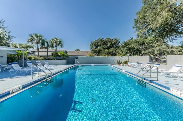 view of pool featuring a patio area