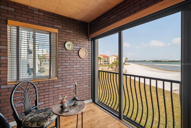 balcony with a water view