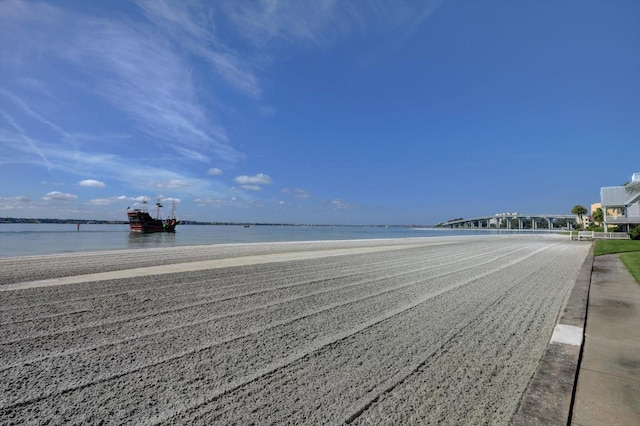 property view of water with a beach view