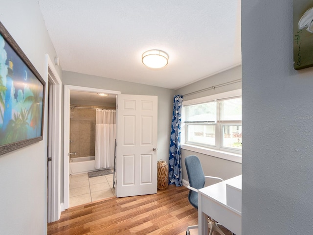 home office featuring light wood-type flooring