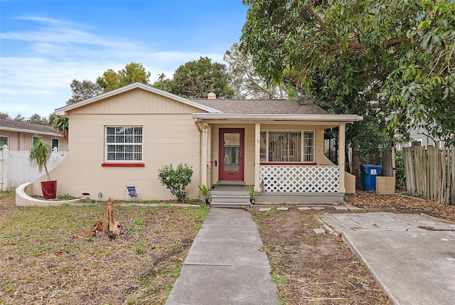 view of front of property with a porch