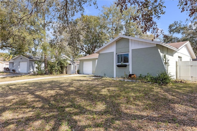 view of home's exterior with a yard