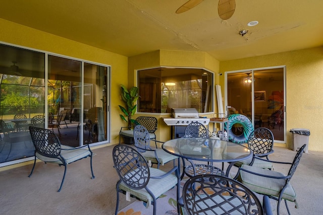 10534 Bermuda Isle Dr, Tampa, FL 33647 - view of patio / terrace featuring ceiling fan and grilling area