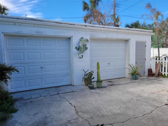 view of garage