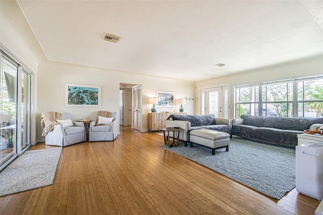 living room featuring hardwood / wood-style floors