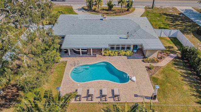 view of pool featuring a patio area