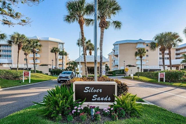 view of community sign